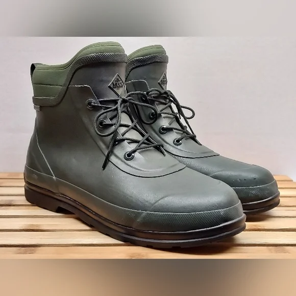 Muck Boots Mens Green Original Lace Up Waterproof Boots Size 15 - Picture 2 of 11